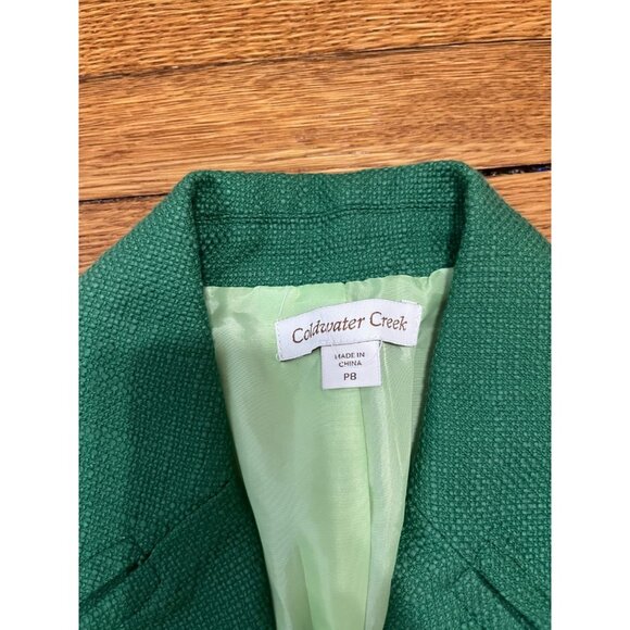 Coldwater Creek Blazer Jacket Women's Size 8p Easy Fitted Green NWT $89.95 - Picture 2 of 5